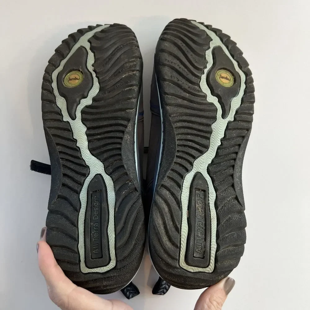 Jambu Sunkist Shoe Women's 8M Gray/Blue Flat Leather Upper Comfortable Rubber - Picture 6 of 6